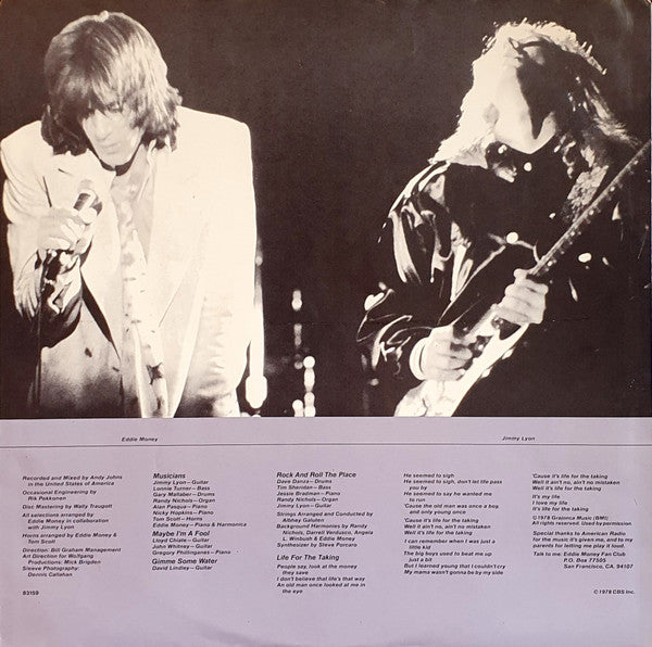 Eddie Money : Life For The Taking (LP, Album)