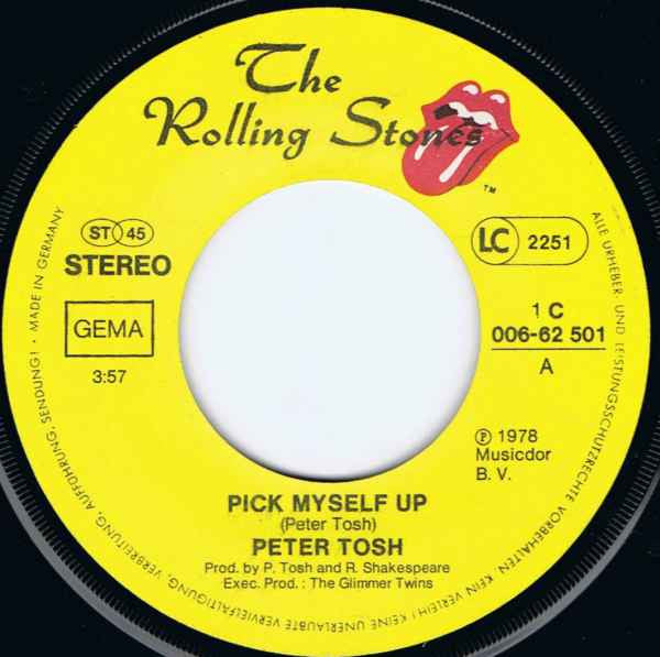 Peter Tosh : Pick Myself Up (7", Single)