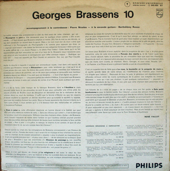 Georges Brassens : X (LP, Album)