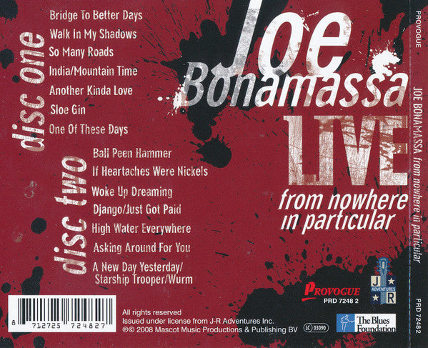 Joe Bonamassa : Live From Nowhere In Particular (2xCD, Album)