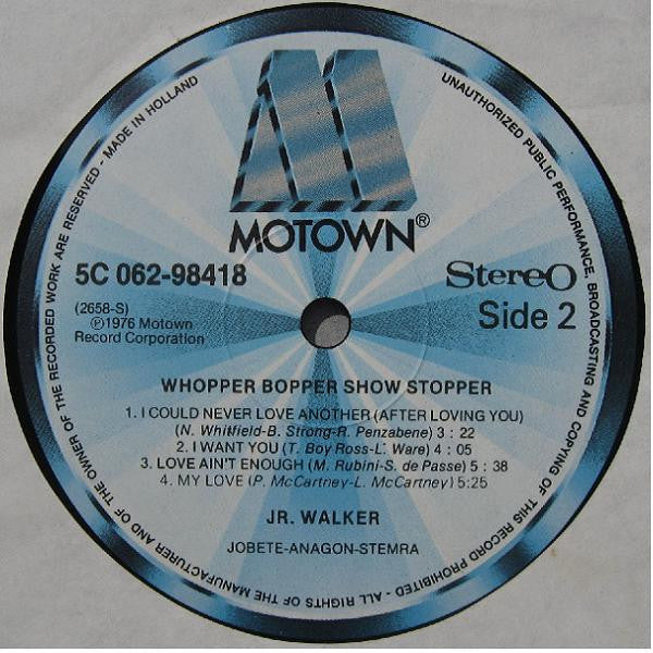 Junior Walker : Whopper Bopper Show Stopper (LP, Album)