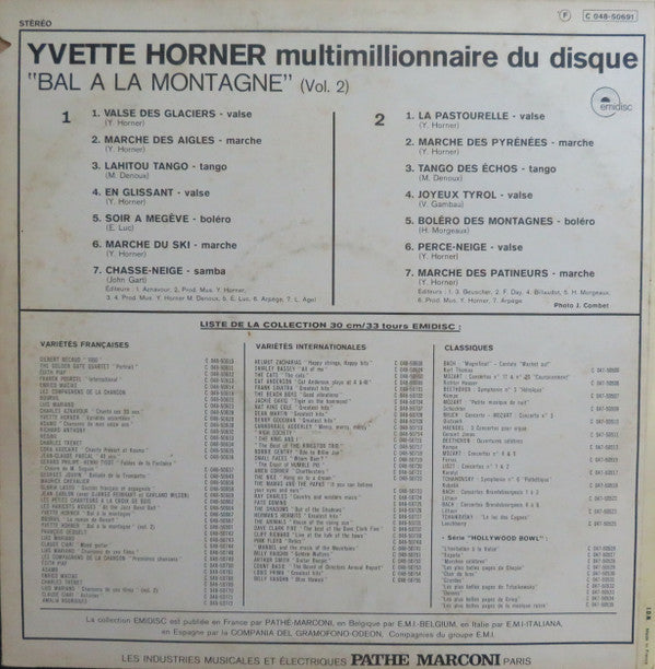 Yvette Horner : Bal A La Montagne Vol. 2 (LP, Album)