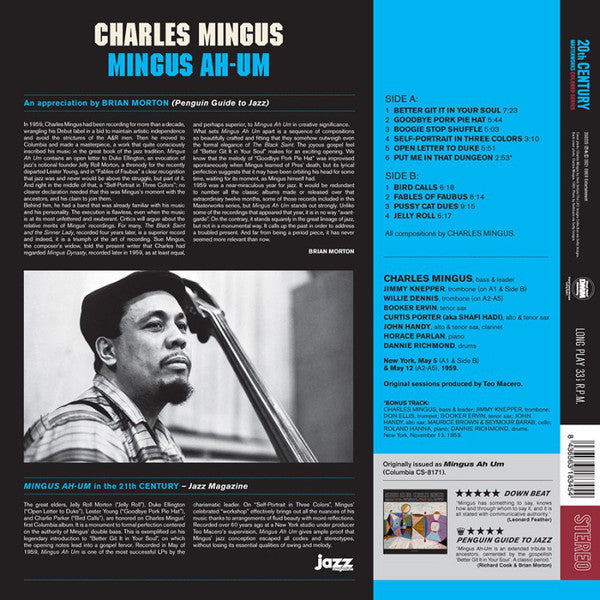 Charles Mingus : Mingus Ah Um (LP, Album, Ltd, RE, Pur)