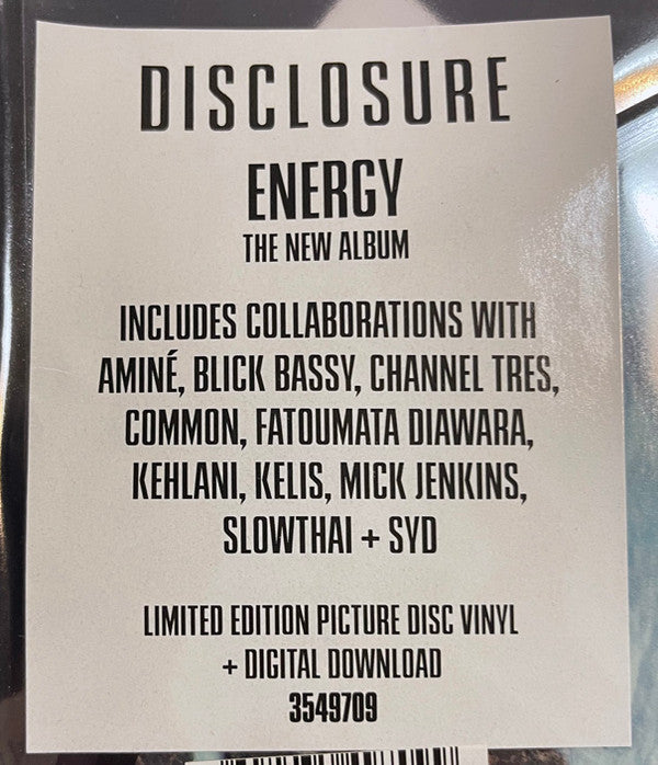 Disclosure (3) : Energy (2xLP, Album, Ltd, Pic)
