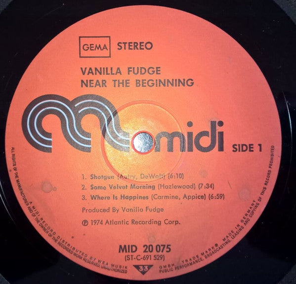 Vanilla Fudge : Near The Beginning (LP, Album, RE)