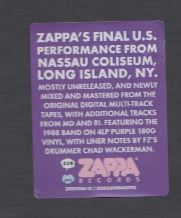 Frank Zappa : Zappa '88: The Last U.S. Show (4xLP, Album, Ltd, Pur + Box)