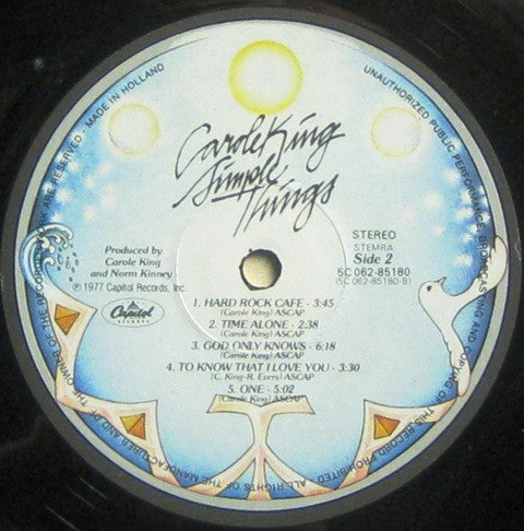 Carole King : Simple Things (LP, Album, Gat)