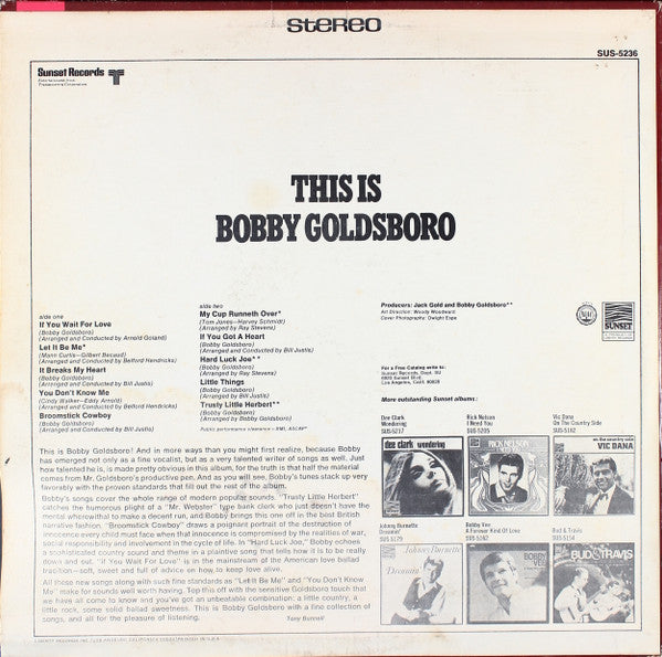 Bobby Goldsboro : This Is Bobby Goldsboro (LP, Album)