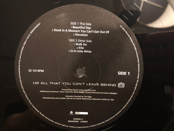U2 : All That You Can't Leave Behind (2xLP, Album, RE, 180)