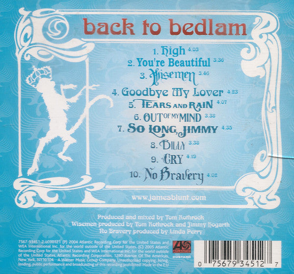 James Blunt : Back To Bedlam (CD, Album, RE)