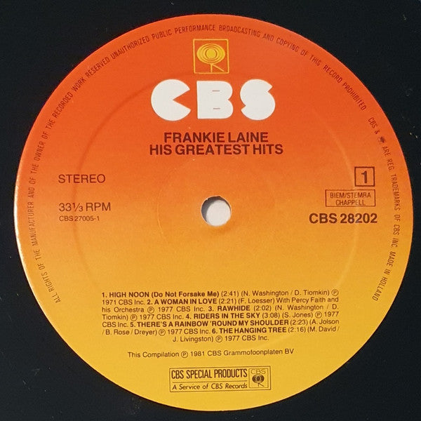 Frankie Laine : His Greatest Hits (2xLP, Comp, Gat)