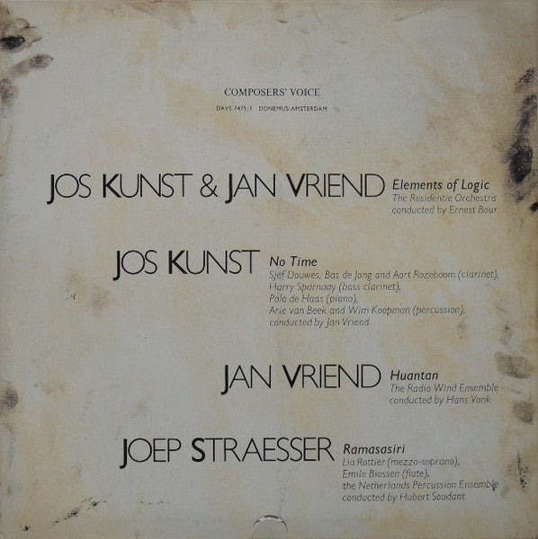 Jos Kunst / Jan Vriend / Joep Straesser : Elements Of Logic / No Time / Huantan / Ramasasiri (LP)