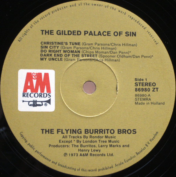 The Flying Burrito Bros : The Gilded Palace Of Sin (LP, Album)