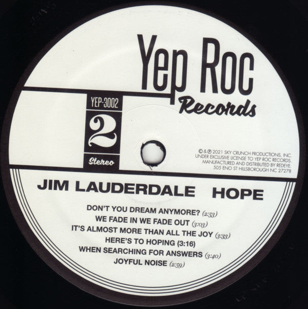 Jim Lauderdale : Hope (LP, Album)