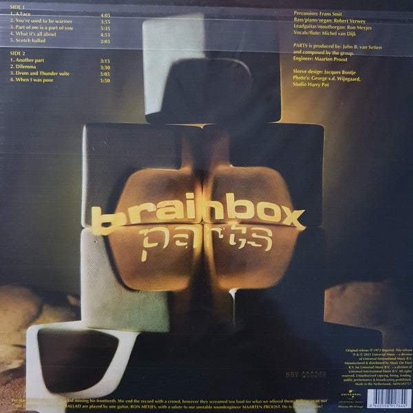 Brainbox (3) : Parts (LP, Album, Ltd, Num, RE, Yel)