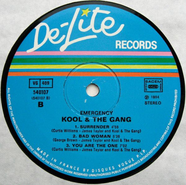 Kool & The Gang : Emergency (LP, Album)