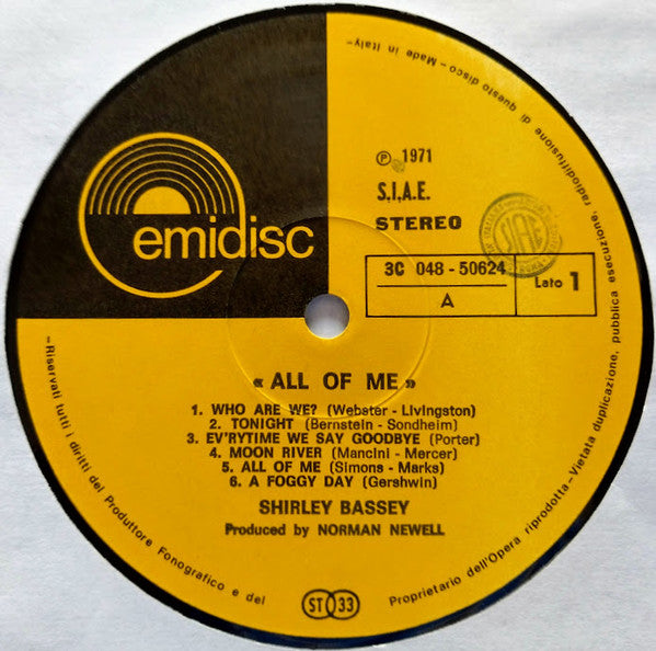 Shirley Bassey : All Of Me (LP, Comp, 12 )