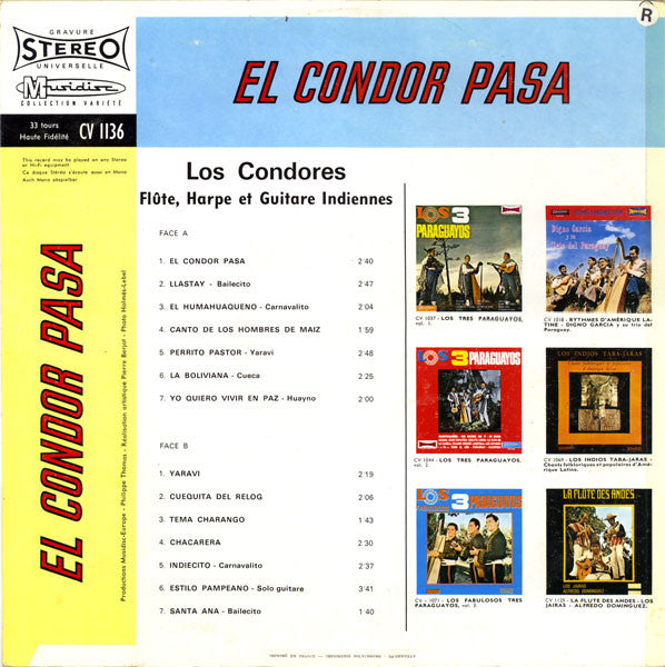 Los Condores : El Condor Pasa (LP, Album)