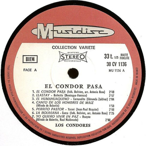 Los Condores : El Condor Pasa (LP, Album)