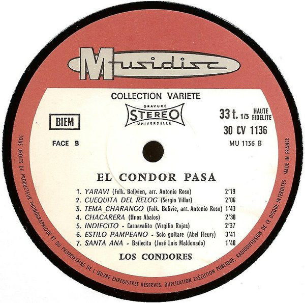 Los Condores : El Condor Pasa (LP, Album)