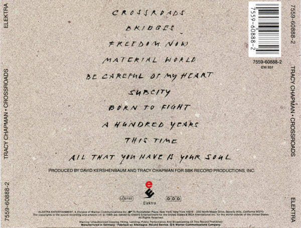 Tracy Chapman : Crossroads (CD, Album, RE)