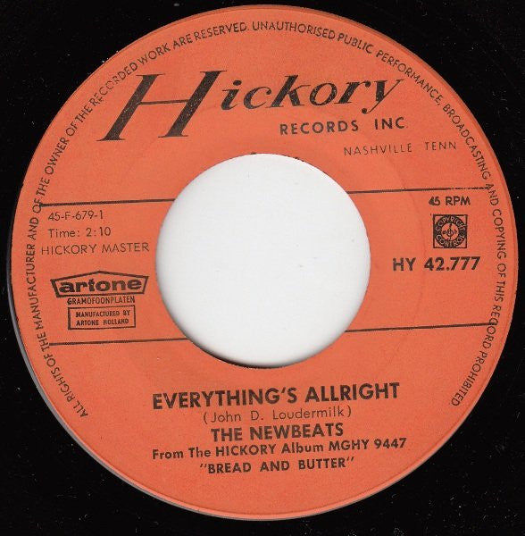 The Newbeats : Everything's Allright (7")