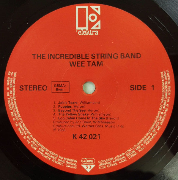 The Incredible String Band : Wee Tam (LP, Album, RE)