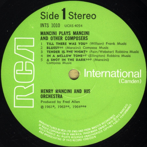 Henry Mancini And His Orchestra : Mancini Plays Mancini (And Other Composers) (LP, Album, RP)