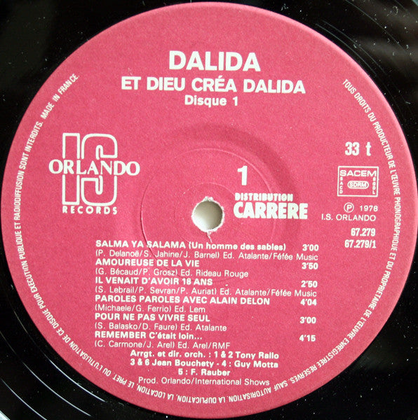 Dalida : Et Dieu... Créa Dalida (2xLP, Comp, Gat)