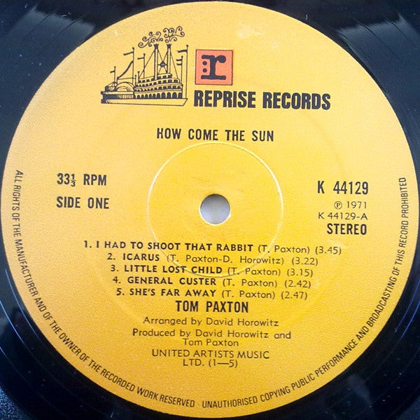 Tom Paxton : How Come The Sun (LP)