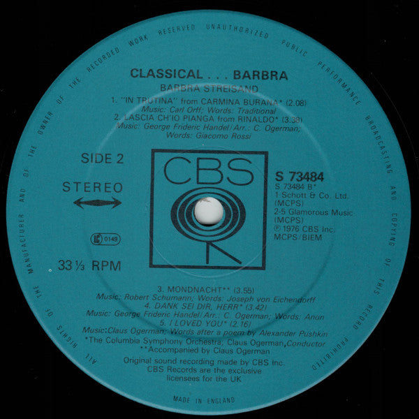 Barbra Streisand - Classical ... Barbra (LP Tweedehands) - Discords.nl