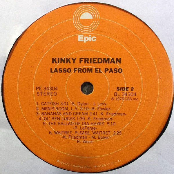 Kinky Friedman - Lasso From El Paso (LP Tweedehands) - Discords.nl