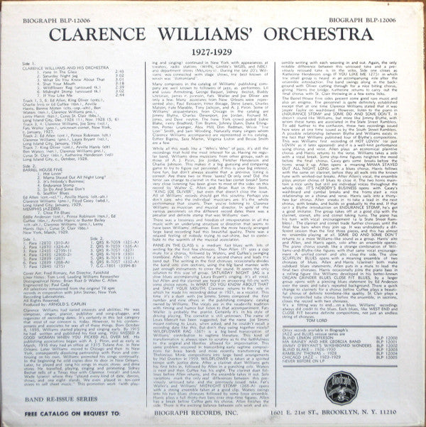 Clarence Williams And His Orchestra - New York Jazz 1927-1929 (LP Tweedehands) - Discords.nl