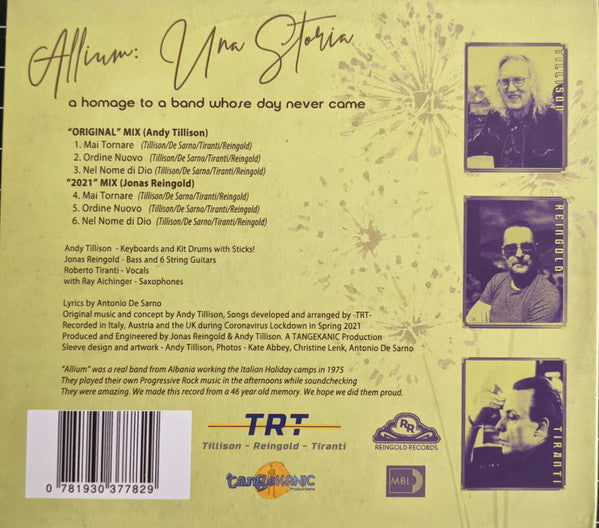 Tillison Reingold Tiranti : Allium: Una Storia (CD, Album)