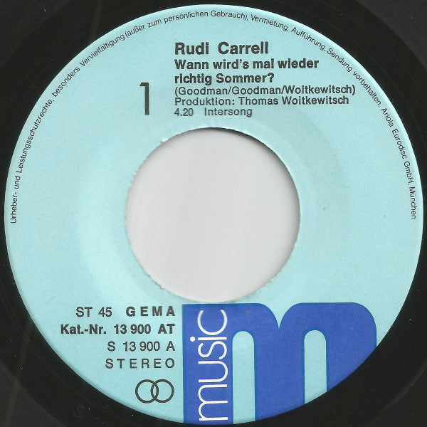 Rudi Carrell : Wann Wird's Mal Wieder Richtig Sommer (7", Single)