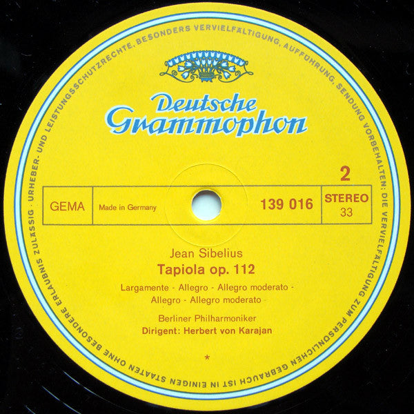 Jean Sibelius - Berliner Philharmoniker · Herbert von Karajan : Finlandia · Valse Triste · Der Schwan Von Tuonela • Tapiola (LP)