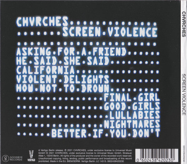 Chvrches : Screen Violence (CD, Album)