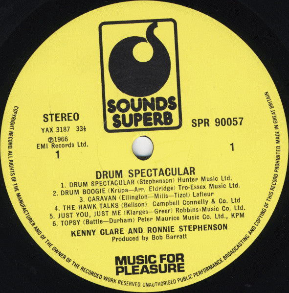 Kenny Clare And Ronnie Stephenson : Drum Spectacular (LP, RE)