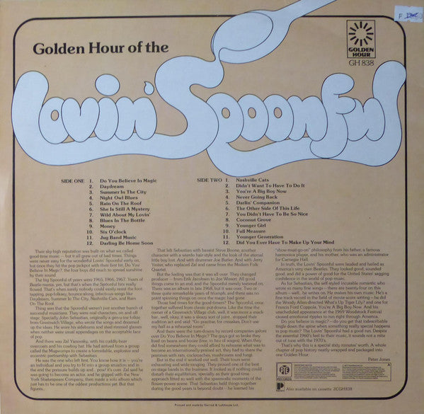The Lovin' Spoonful : Golden Hour Of The Lovin' Spoonful (LP, Comp, Emb)