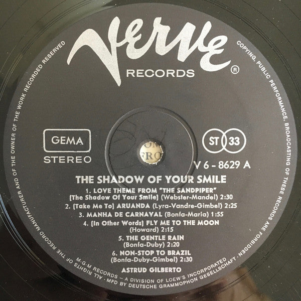 Astrud Gilberto : The Shadow Of Your Smile (LP, Album)