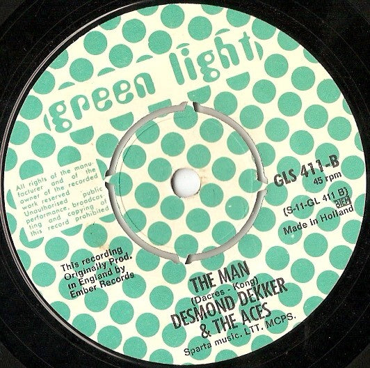 Desmond Dekker & The Aces : Israelites / The Man (7", Single)