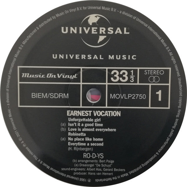 Ro-D-Ys : Earnest Vocation (LP, Album, Ltd, Num, RE, Whi)