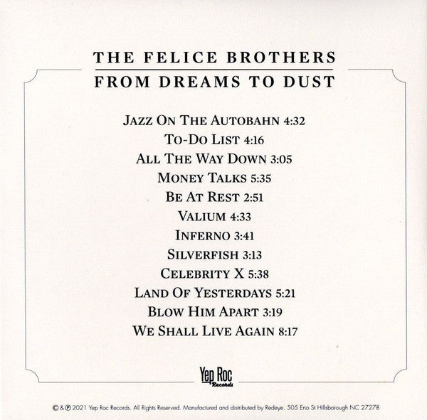 The Felice Brothers : From Dreams To Dust (CD, Album)