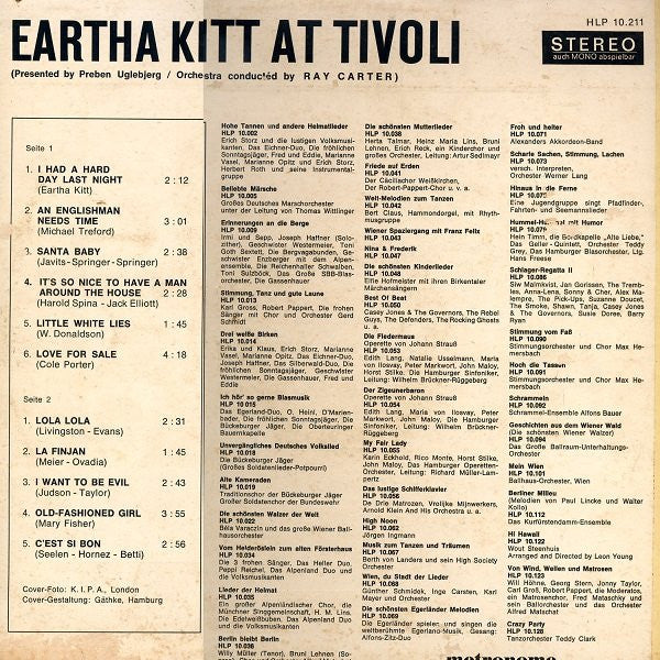 Eartha Kitt : Eartha Kitt At Tivoli (LP, Album)
