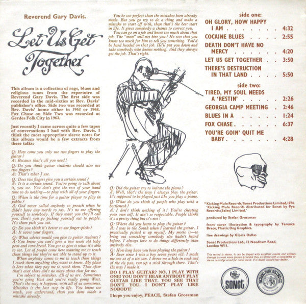Rev. Gary Davis : Let Us Get Together (LP, Album)