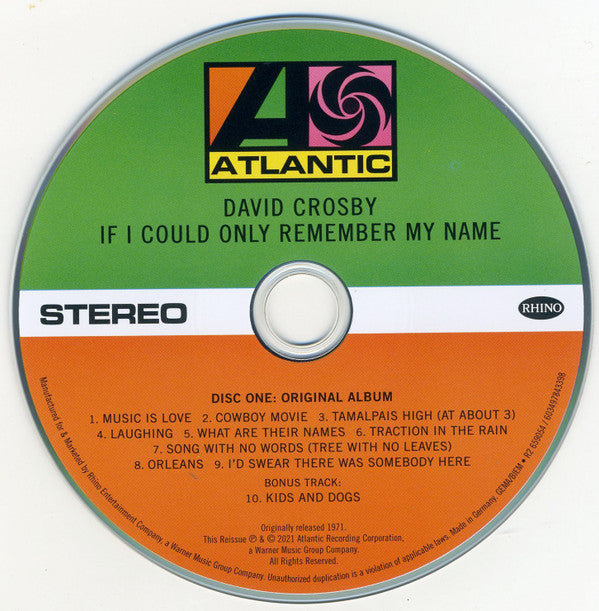 David Crosby : If I Could Only Remember My Name (2xCD, Album, RE, RM)