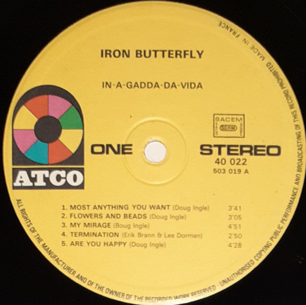 Iron Butterfly : In-A-Gadda-Da-Vida (LP, Album, RE)