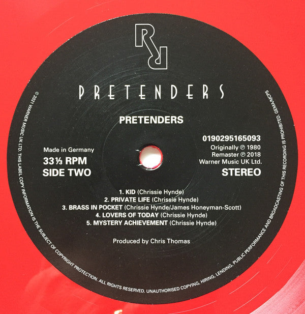 The Pretenders : Pretenders (LP, Album, Ltd, RE, RM, Red)