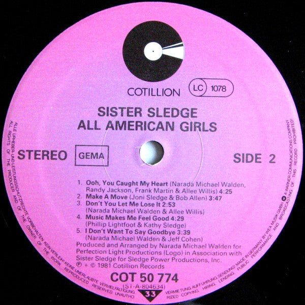 Sister Sledge : All American Girls (LP, Album)