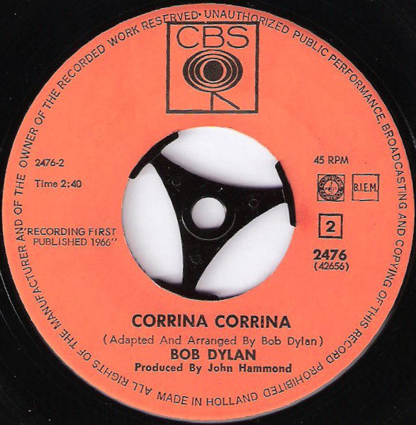 Bob Dylan Mixed Up Confusion / Corrina, Corrina Discords.nl